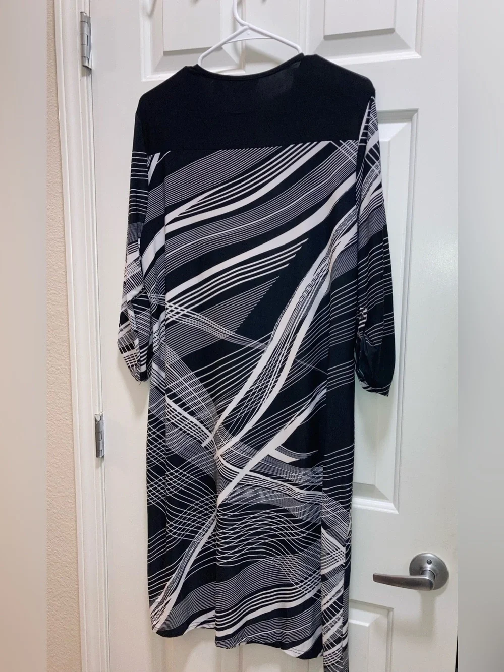 Mlle Gabrielle Dress Womens Large Knit Tab Sleeve Zip V Neck Size XL